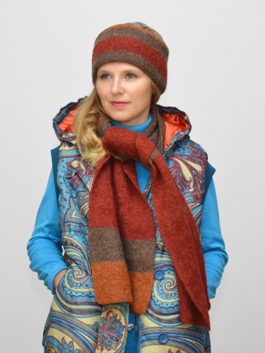 Комплект зимний женский повязка+шарф Аляска (Цвет светло-серый), размер 56-58, шерсть 50% , мохер 30%