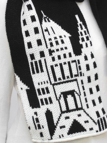 Комплект шляпа+шарф женский весна-осень Сити (Цвет черный), размер 54-56, шерсть 30%