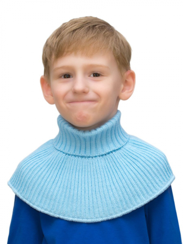 Снуд воротник для мальчика Манишка (Цвет голубой), Один размер