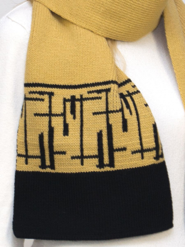 Комплект шляпа+шарф женский весна-осень Лайн (Цвет охра), размер 54-56, шерсть 30%