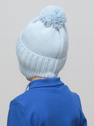 Шапка зимняя для мальчика Томас (Цвет голубой), размер 50-52, шерсть 30%