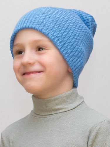 Шапка для мальчика весна-осень Ниса (Цвет голубой), размер 52-56, шерсть 50%