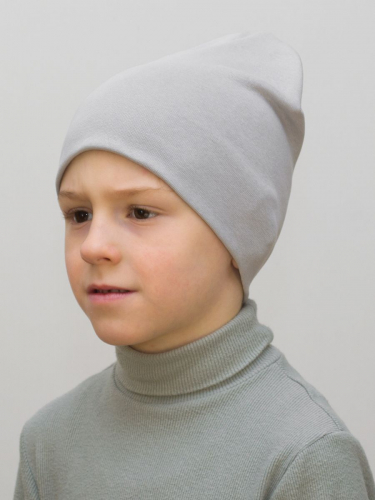 Шапка для мальчика (Цвет светло-серый), размер 50-52; 54-56, хлопок 95%