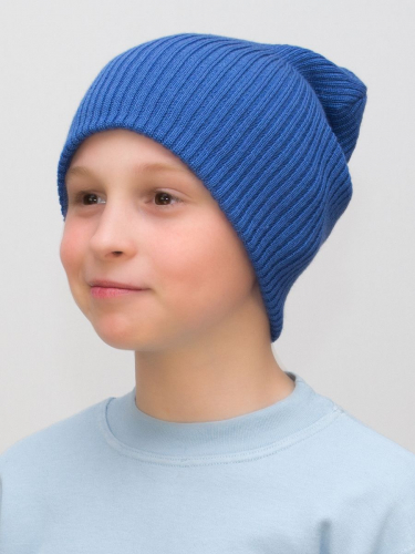 Шапка для мальчика весна-осень Ниса (Цвет светло-синий), размер 52-56, шерсть 50%