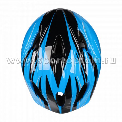 Шлем велосипедный детский INDIGO 6 вентиляционных отверстий IN318 51-55см Черно-синий
