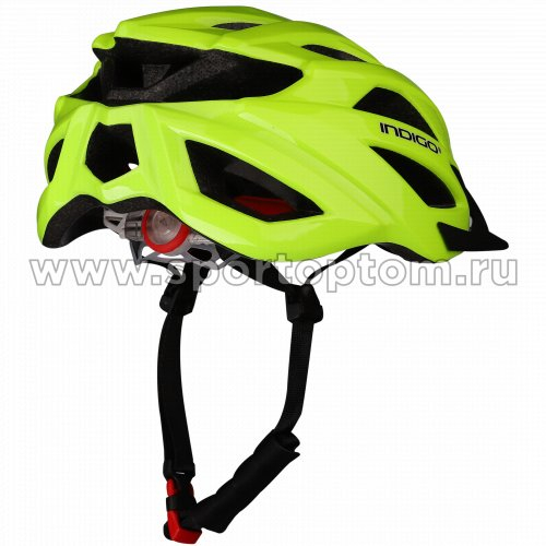 Шлем велосипедный взрослый INDIGO 21 вентиляционных отверстий IN069 55-61см Салатовый