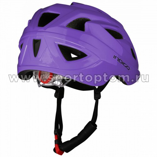 Шлем велосипедный детский INDIGO 16 вентиляционных отверстий IN073 51-55см Фиолетовый