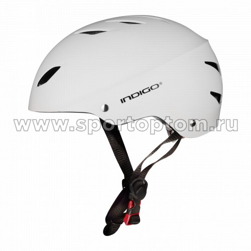 Шлем для скейтбординга взрослый INDIGO 12 вентиляционных отверстий IN320 55-59см Белый