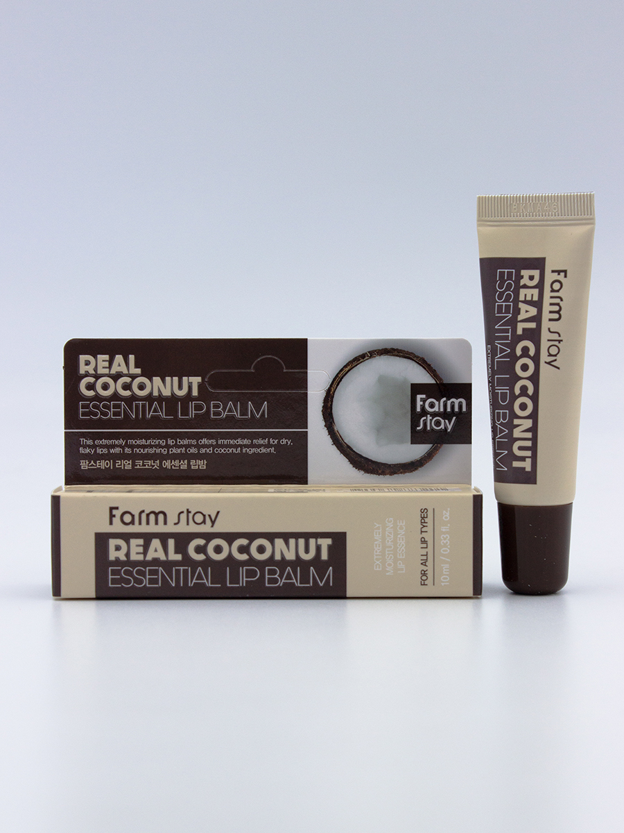 FARMSTAY - БАЛЬЗАМ ДЛЯ ГУБ С ЭКСТРАКТОМ КОКОСА REAL COCONUT ESSENTIAL LIP BALM, 10 ML