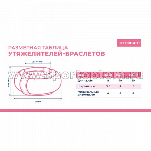 Утяжелители для рук INDIGO БРАСЛЕТ SM-256 2*0,2 кг Сиреневый