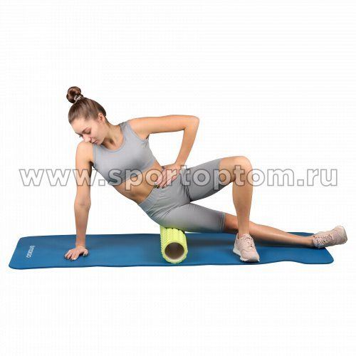 Ролик массажный для йоги INDIGO EVA (Валик для спины) IN313 45*13,5 см Салатовый