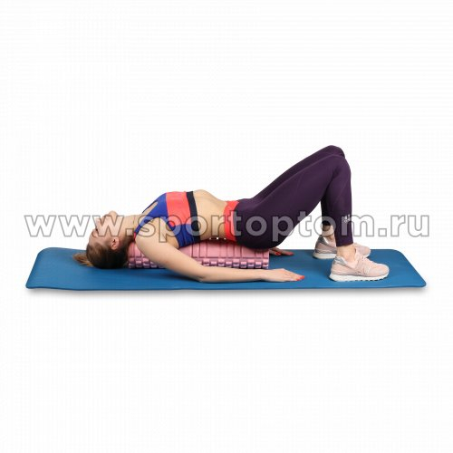 Ролик массажный для йоги INDIGO PVC (Валик для спины) IN187 61*14 см Розовый
