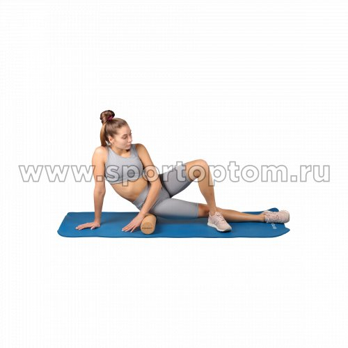 Ролик массажный для йоги INDIGO пробка (Валик для спины) IN287 45*10 см Коричневый