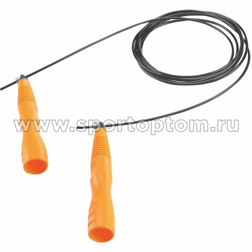 Скакалка высокооборотная Кроссфит стальной шнур в оплетке Pro Supra 2,9 м 416 2,9 м Черно-оранжевый