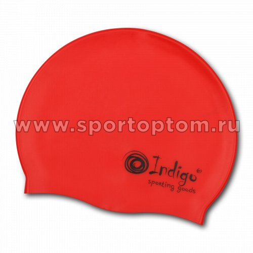 Шапочка для плавания силиконовая INDIGO однотонная 107 SC Красный