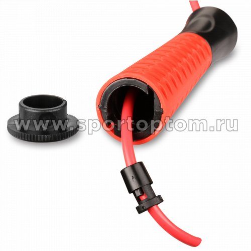 Скакалка INDIGO пластиковые ручки шнур ПВХ регулируемая длина 97123 IR 2,75 м Красный