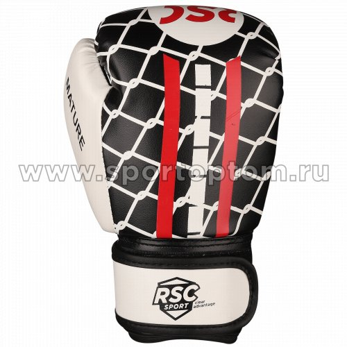 Перчатки боксёрские RSC MATURE PU DX SB-16-1601 6 унций Черно-бело-красный