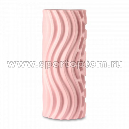 Ролик массажный для йоги INDIGO PVC Волна (Валик для спины) IN275 33*14 см Розовый