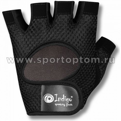 Перчатки для фитнеса INDIGO и/замша,сетка,эластан 97877 IR Черный
