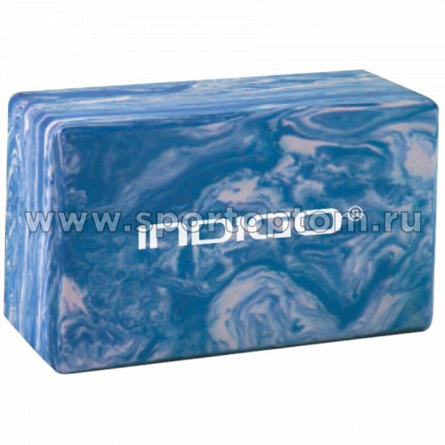 Блок для йоги INDIGO IN259 22,8*15,2*7,6 см Мраморный голубой