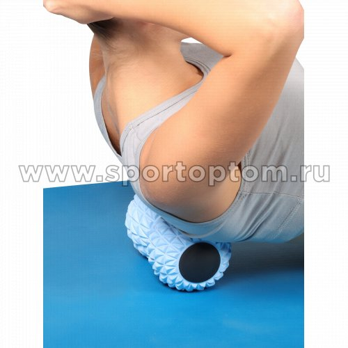 Мячик массажный двойной для йоги INDIGO IN269 18*10 см Голубой