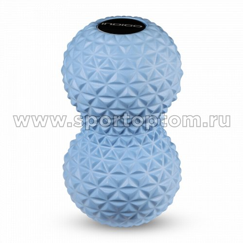 Мячик массажный двойной для йоги INDIGO IN277 17*8,5 см Голубой