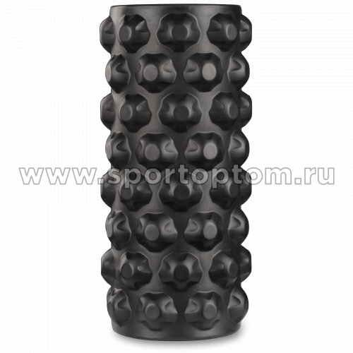 Ролик массажный для йоги INDIGO вибрационный, USB (Валик для спины) IN099 33*14 см Черный