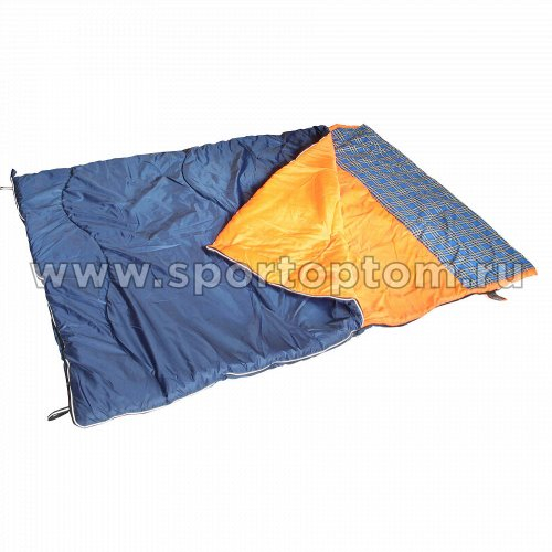 Спальник SM одеяло с подголовником Дуэт +10-5 SM-311 148*218 см Сине-оранжевый