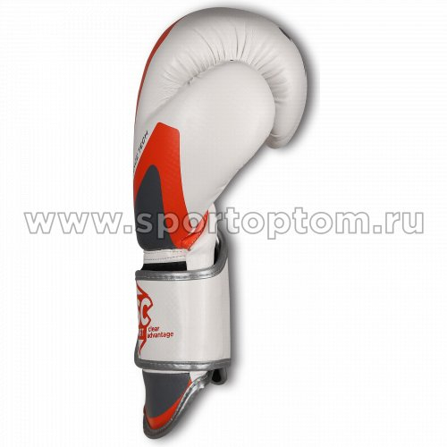 Перчатки боксёрские RSC PU 2t c 3D фактурой 2018-3 Бело-серый