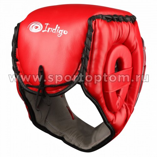 Шлем боксёрский с защитной маской INDIGO PU PS-832 Красный