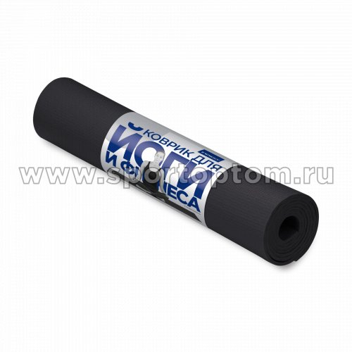 Коврик для йоги и фитнеса INDIGO PVC YG03 173*61*0,3 см Черный