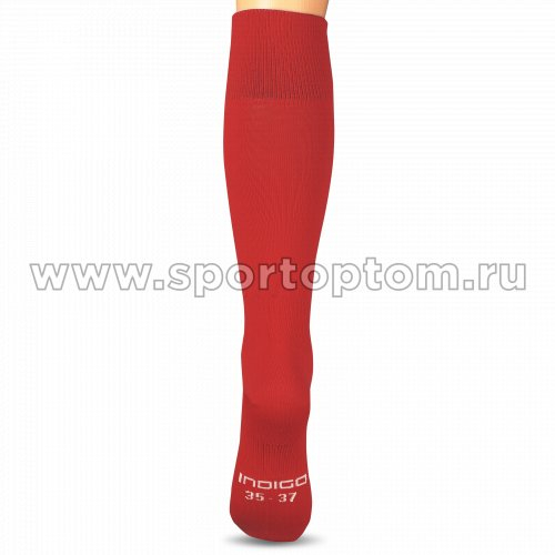 Гетры футбольные с уплотнением и сеткой на стопе INDIGO Спорт 3 41-43 Красный