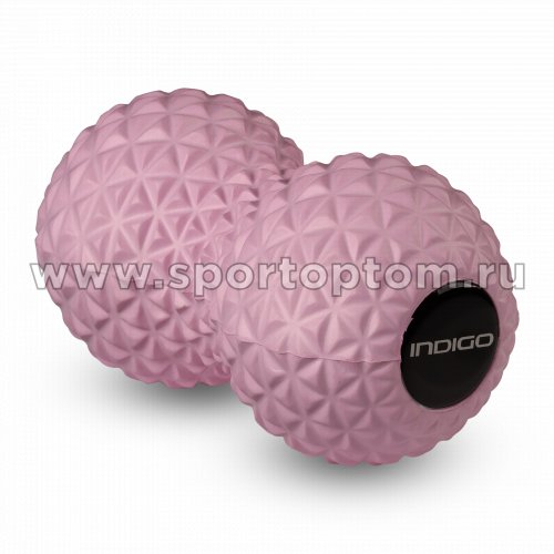 Мячик массажный двойной для йоги INDIGO IN277 17*8,5 см Розовый