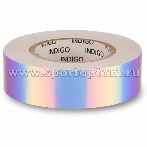 Обмотка для обруча на подкладке INDIGO зеркальная RAINBOW IN151 20мм*14м Бело-фиолетовый