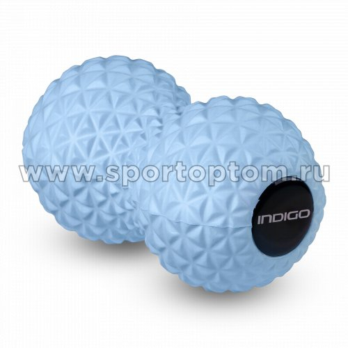 Мячик массажный двойной для йоги INDIGO IN277 17*8,5 см Голубой