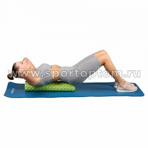 Ролик массажный для йоги INDIGO EVA (Валик для спины) IN312 33*13,5 см Салатовый