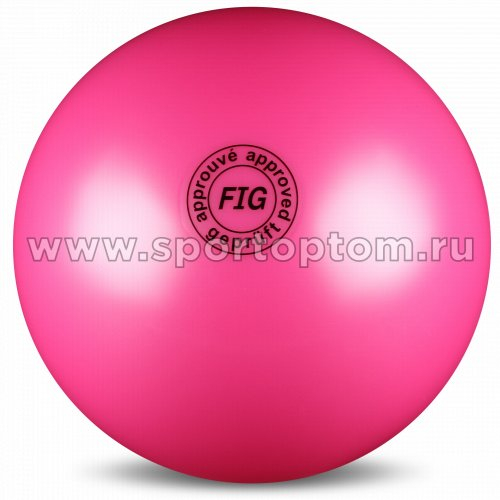 Мяч для художественной гимнастики силикон FIG Металлик 420 г AB2801 19 см Фуксия