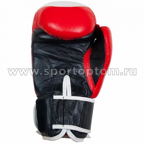 Перчатки боксёрские INDIGO натуральная кожа PS-789 Красно-черно-белый