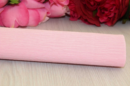 Гофрированная бумага (нежно-розовый), 50см*2,5м , упак. 1шт В наличии