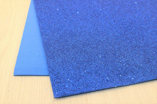 Фоамиран EVA глиттерный (насыщено-синий) 2мм 20см*30см, упак.10шт В наличии