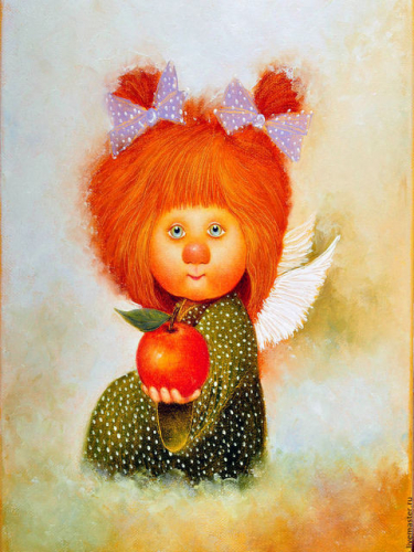 Солнечный ангел с яблоком