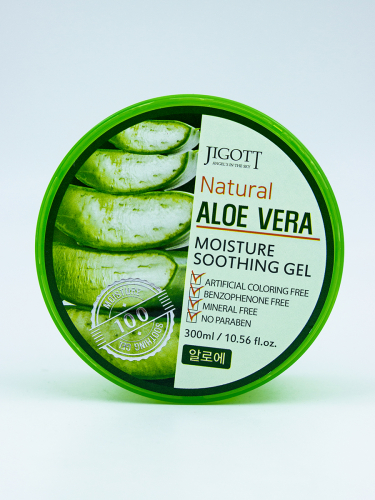 JIGOTT - ГЕЛЬ ДЛЯ ТЕЛА С ЭКСТРАКТОМ АЛОЕ ВЕРА NATURAL ALOE VERA MOISTURE SOOTHING GEL, 300 ML