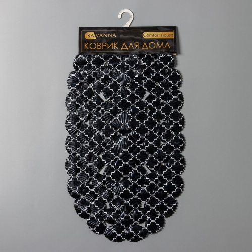 SPA-коврик для ванны на присосках SAVANNA «Марокко», 37×68 см, цвет чёрный