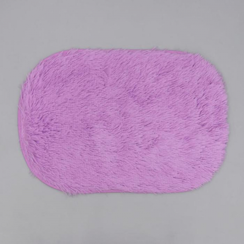 Коврик для ванной овальный Доляна «Пушистик», 40×60 см, цвет сиреневый