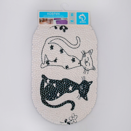 SPA-коврик для ванны на присосках Доляна «Кошечки», 39×65 см