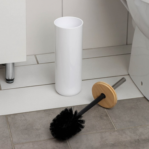 Комплект для туалета «Бамбук», d=9,2 см, h=37,2 см, цвет белый