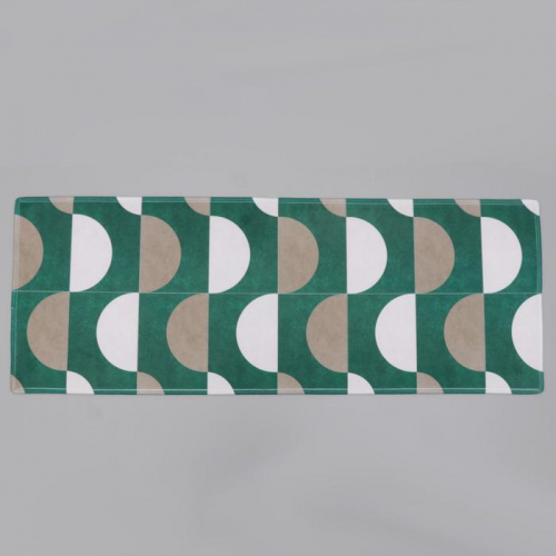 Коврик для ванной Доляна «Сфера», 45×120 см, цвет зелёно-бежевый