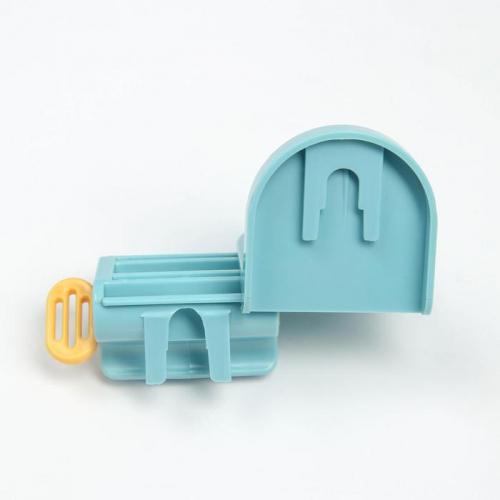 Держатель для зубных щёток с выдавливателем для пасты на липучке, 7×5,2×8 см, цвет МИКС