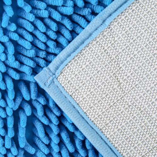 Коврик для ванной Доляна «Букли длинные», 49×76 см, цвет голубой