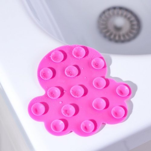 Набор мини-ковриков для ванны на присосках Доляна «Медуза», 11×12 см, 6 шт, цвет МИКС